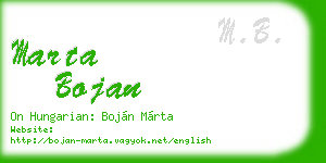 marta bojan business card
